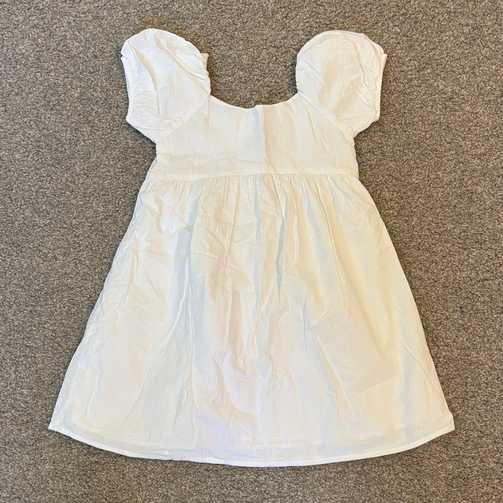 Janie and Jack girls White Puff Sleeve Dress size 6